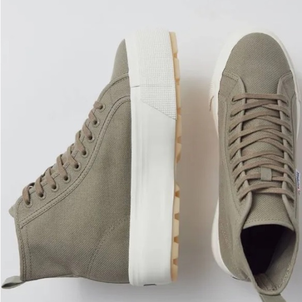 Superga 2708 tank platform high tops olive green